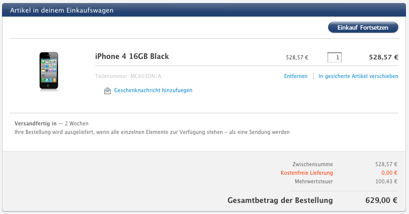 iPhone 4 Bestellung iPhone 4 Bestellung