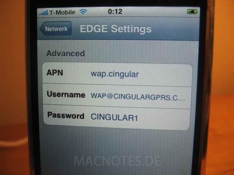 iPhone - GPRS-Einstellungen