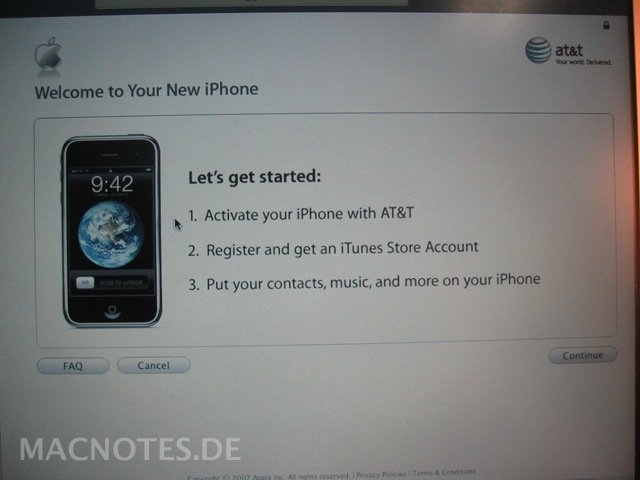 iPhone 2G - Online-Aktivierung mit iTunes
