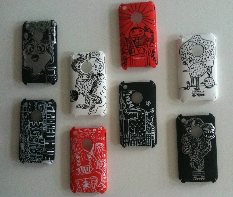 iPhone-Cases handbemalt für die CeBIT 2010