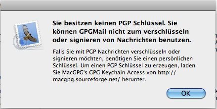 GPGMail - PGP Schlüssel fehlen