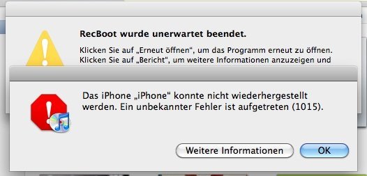 iTunes Fehler 1015
