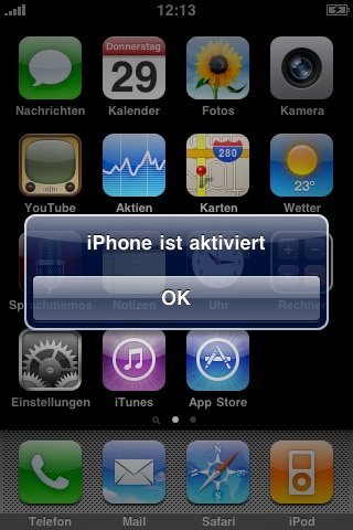 iPhone ist aktiviert - Screenshot