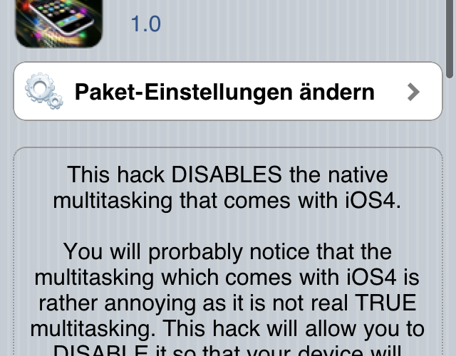 Disable iOS 4 Multitasking Disable iOS 4 Multitasking