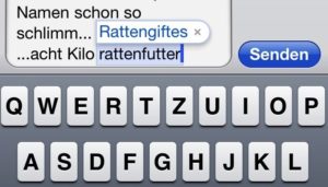 Rattengift - Autorkorrekturvorschlag iOS