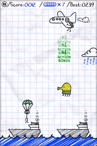 Parachute Panic: Der Doodler aus Doodle Jump mit Gastauftritt Parachute Panic: Der Doodler aus Doodle Jump mit Gastauftritt