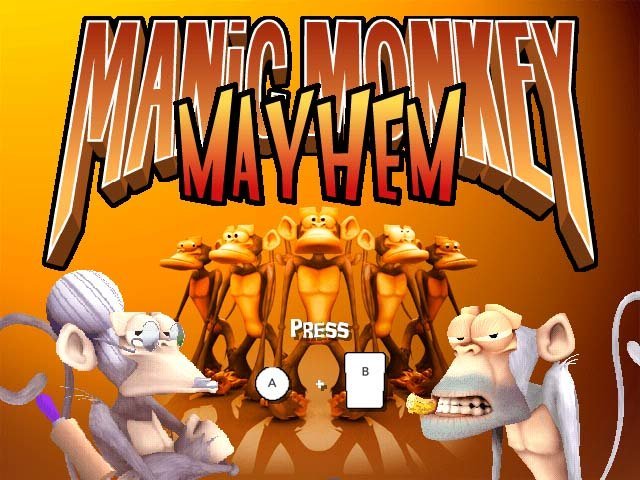 Manic Monkey Mayhem – Startbildschirm Manic Monkey Mayhem – Startbildschirm