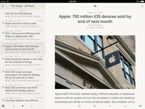 Reeder 2 – iPad-Screenshot Reeder 2 – iPad-Screenshot