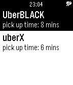 Pebble Uber - Screenshot
