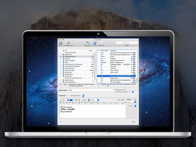 Typinator auf einem MacBook Pro