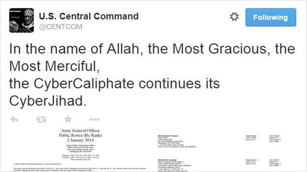 Twitter-Hack @centcom - Screenshot