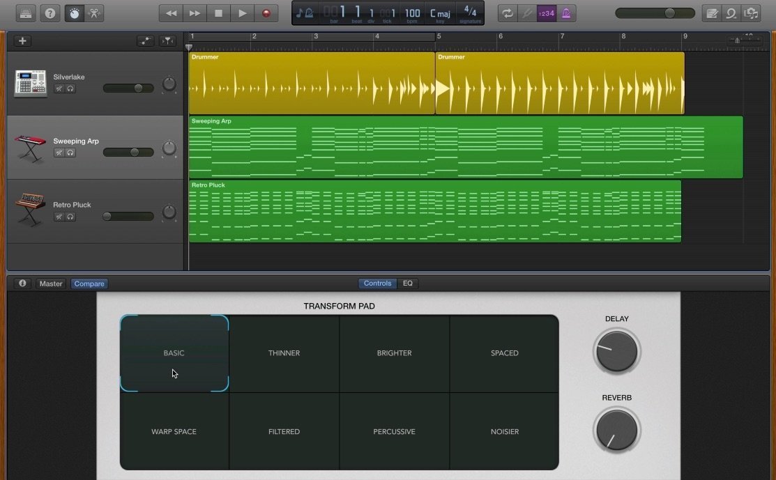 GarageBand - Transform Board