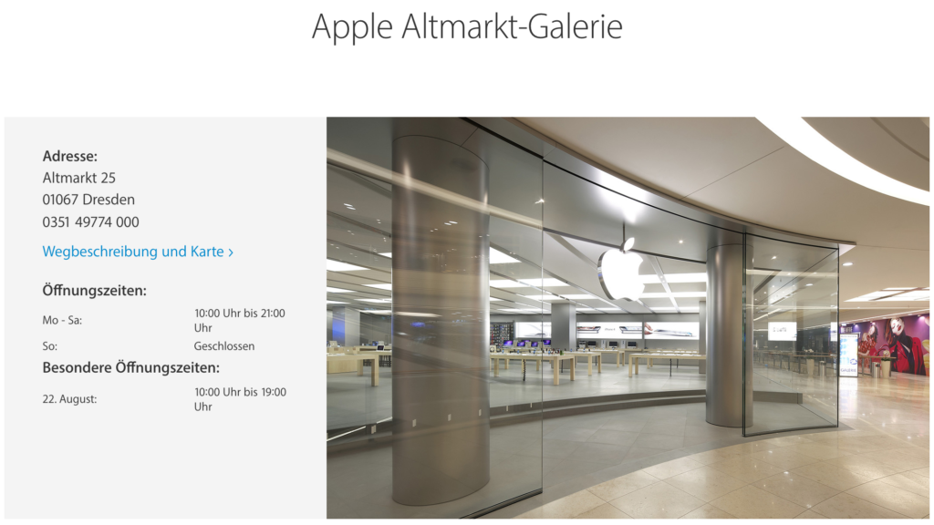 Neuer Name für den Apple Store in Dresden