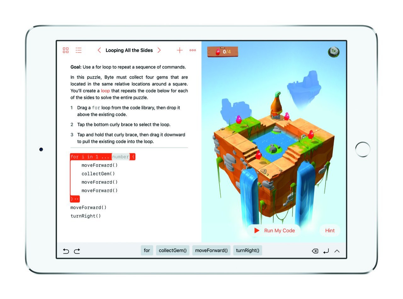 Swift Playgrounds Lssuing Commands (iPad Pro) - Apple