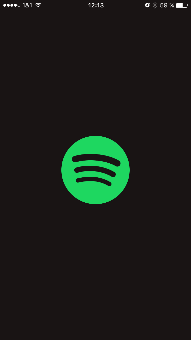 Spotify App (Startbildschirm) - Screenshot