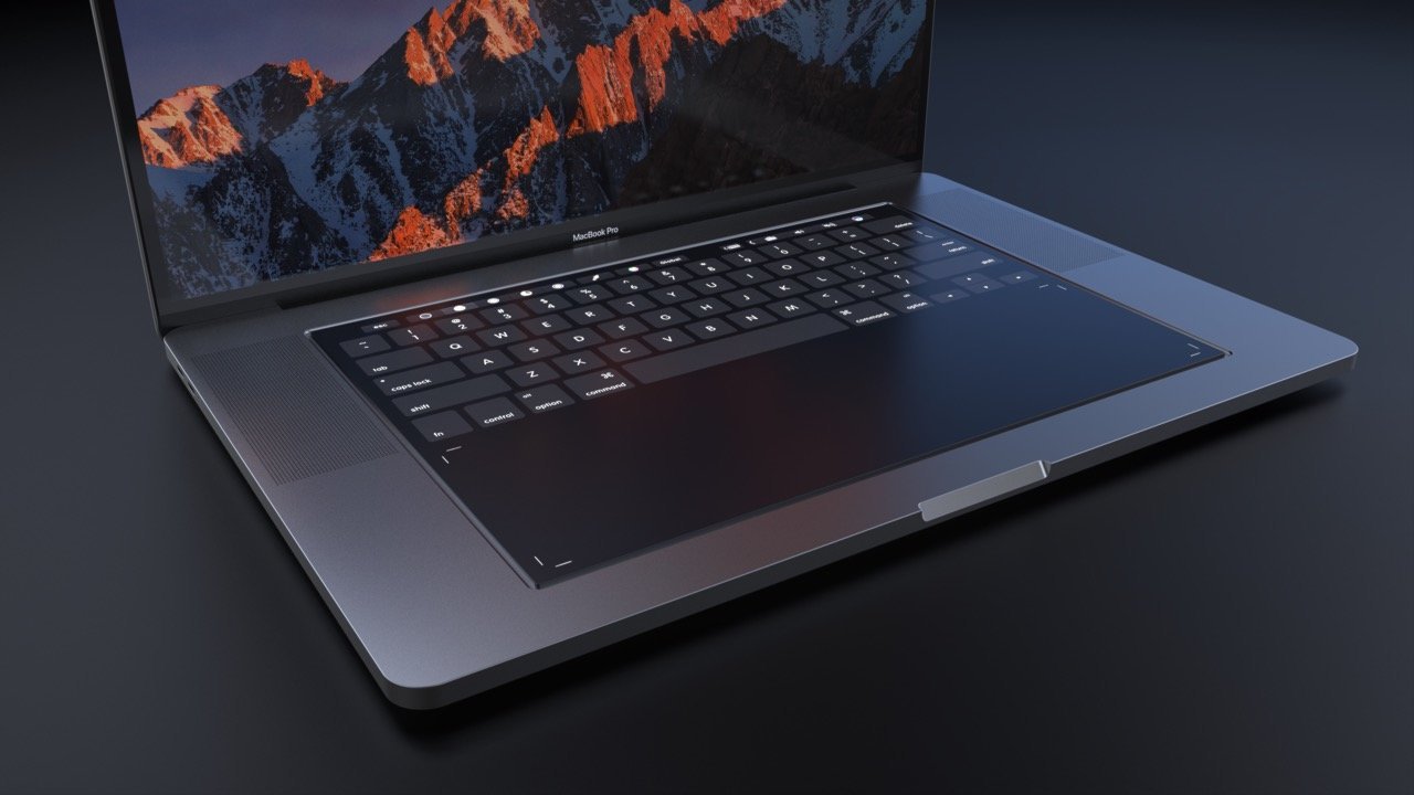 MacBook Pro Concept TouchBar Tastatur (Ansicht schräg) - Design by Daniel Brunsteiner (behance.net)