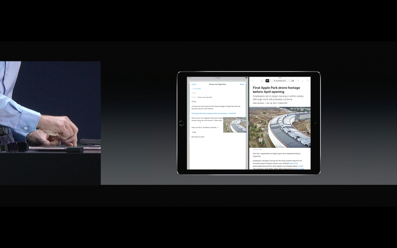 WWDC 2017 - Drag & Drop am iPad unter iOs 11 - Screenshot - WakeUp Media