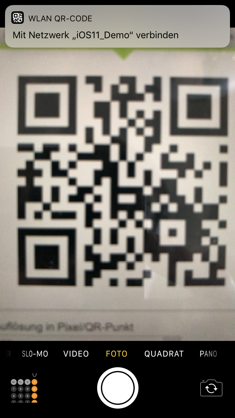 QR-Code-Erkennung unter iOS 11 - Scrrenshot / TechnikSurfer