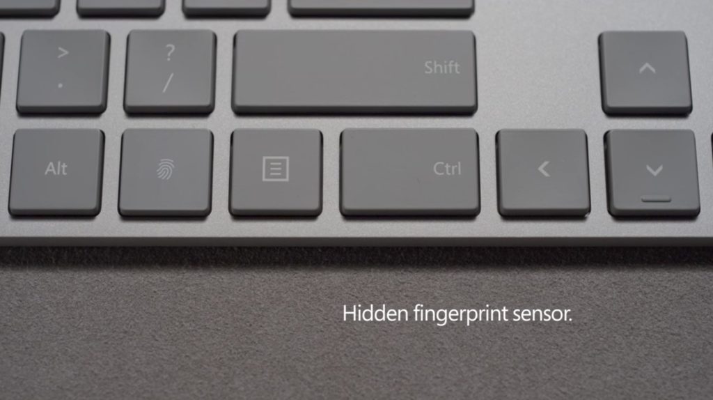 Modern Keyboard mit Fingerabdrucksensor, Bild: Microsoft