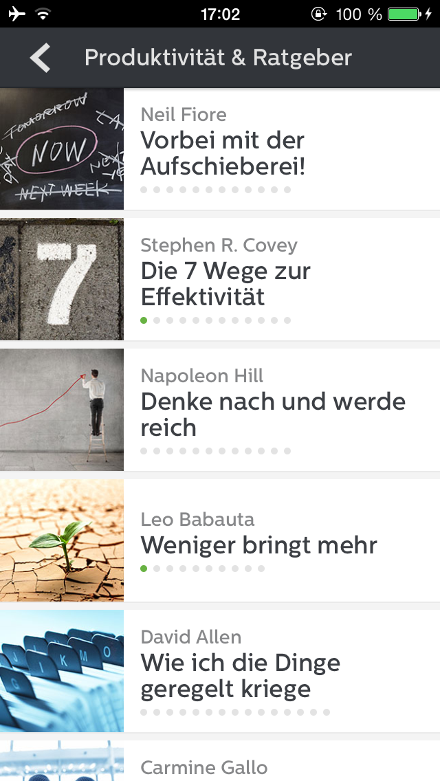 Blinkist - Bücher aus der Kategorie "Produktivität und Ratgeber" Blinkist - Bücher aus der Kategorie "Produktivität und Ratgeber"