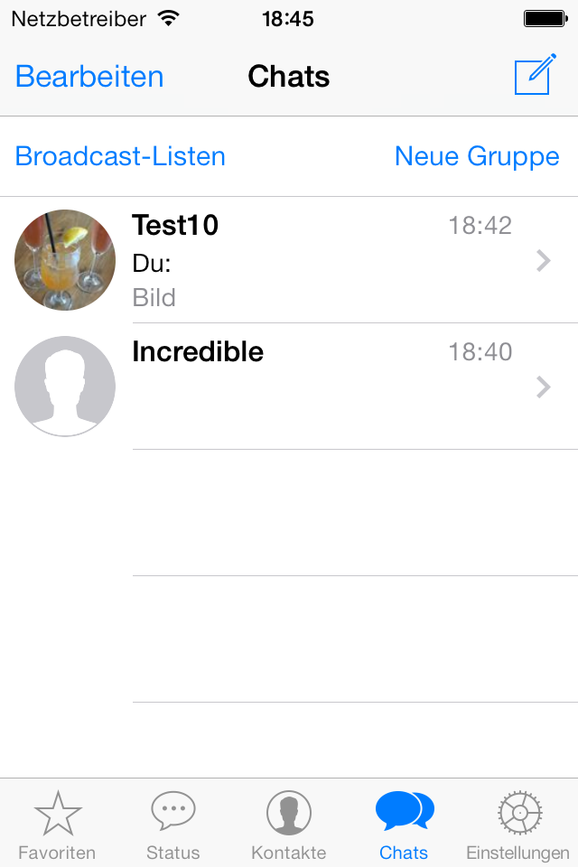 Chat-Listen in der Whatsapp-Beta für iOS 7 Chat-Listen in der Whatsapp-Beta für iOS 7