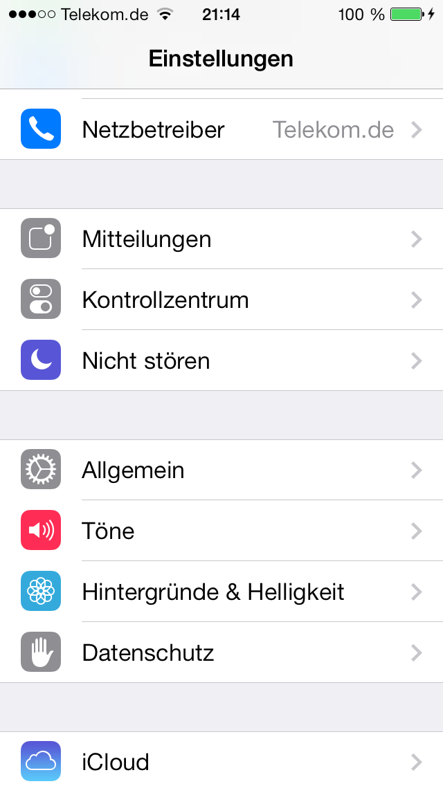 iOS-7-Beta-5: Einstellungen iOS-7-Beta-5: Einstellungen