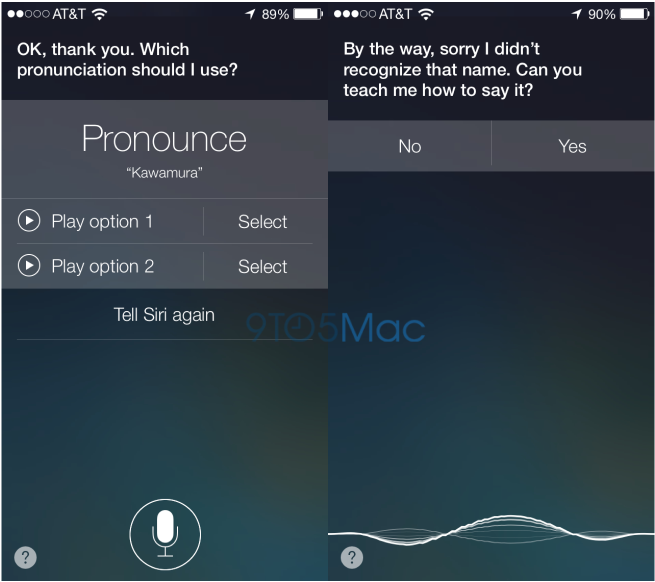 Siri fragt nach der richtigen Aussprache Siri fragt nach der richtigen Aussprache