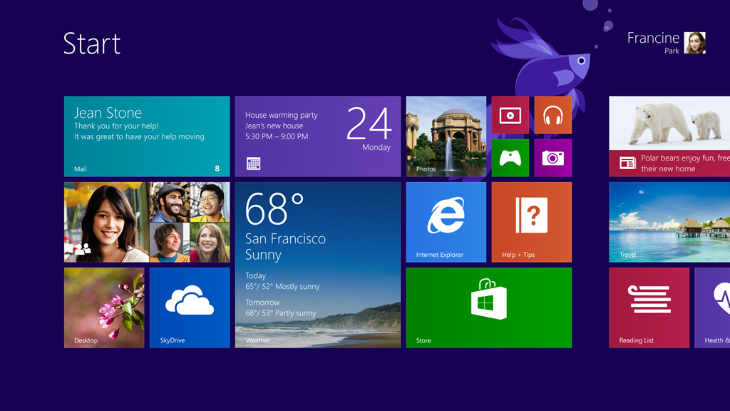 Windows 8.1 Startbildschirm Windows 8.1 Startbildschirm