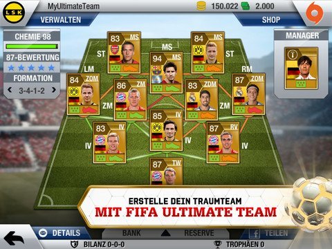 FIFA 13 Ultimate Team am iPad FIFA 13 Ultimate Team am iPad