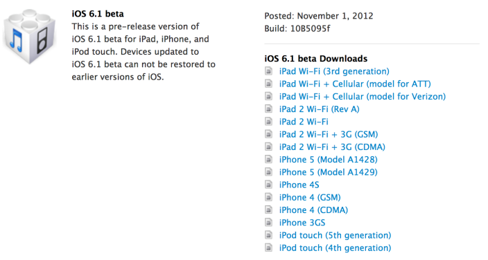 iOS 6.1 beta für Entwickler veröffentlicht iOS 6.1 beta für Entwickler veröffentlicht
