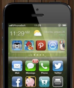 iOS 7 - Konzeptgrafik mit Widgets Zone iPhonesoft.fr