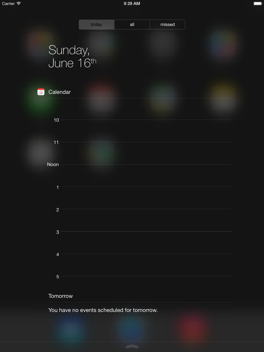 iOS 7: Notification Center auf dem iPad iOS 7: Notification Center auf dem iPad