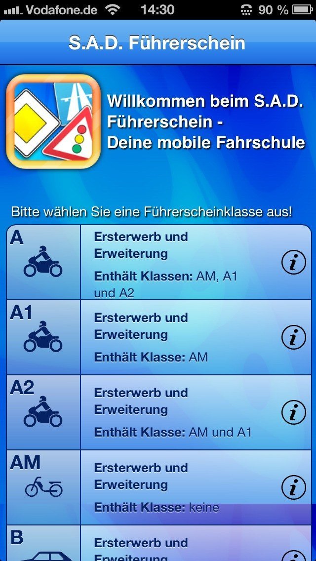 S.A.D. Führerschein-App für iPhone und iPad mit aktuellen Fragen