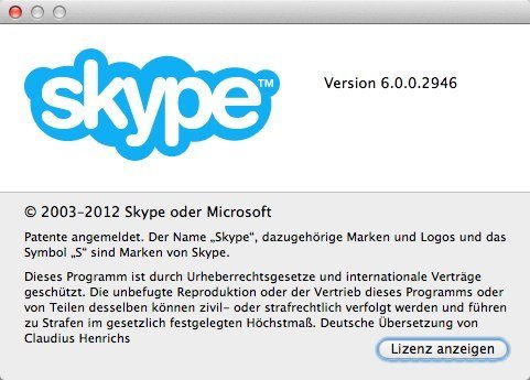 Auf Skype 6.0.0.2946 aktualisiert Auf Skype 6.0.0.2946 aktualisiert