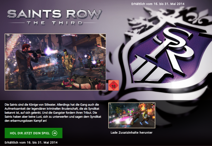 Saints Row: The Third bei Games with Gold Saints Row: The Third bei Games with Gold