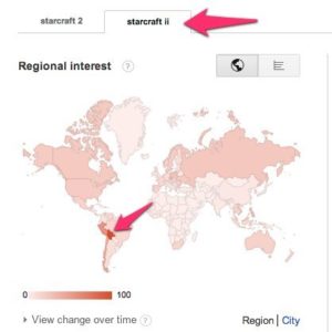 StarCraft 2: Google Trends Weltkarte (Oktober 2012) StarCraft 2: Google Trends Weltkarte (Oktober 2012)
