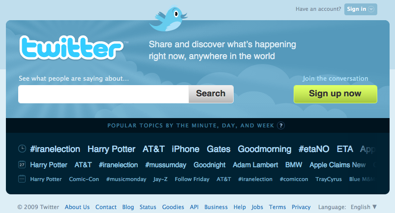 Twitter Startseite