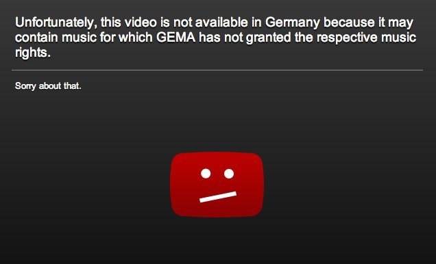 YouTube GEMA-Message YouTube GEMA-Message