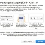 Zwei-Schritt-Authentifizierung der Apple-ID