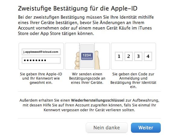 Zwei-Schritt-Authentifizierung