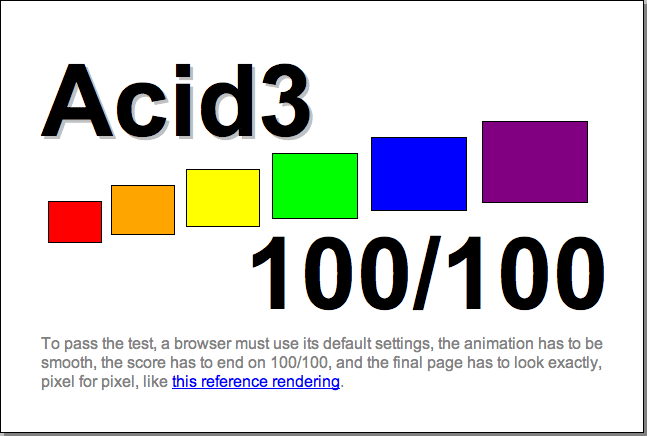 Acid3 – Referenz-Wertung Acid3 – Referenz-Wertung