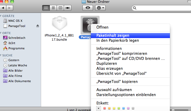 Paketinhalt anzeigen Paketinhalt anzeigen