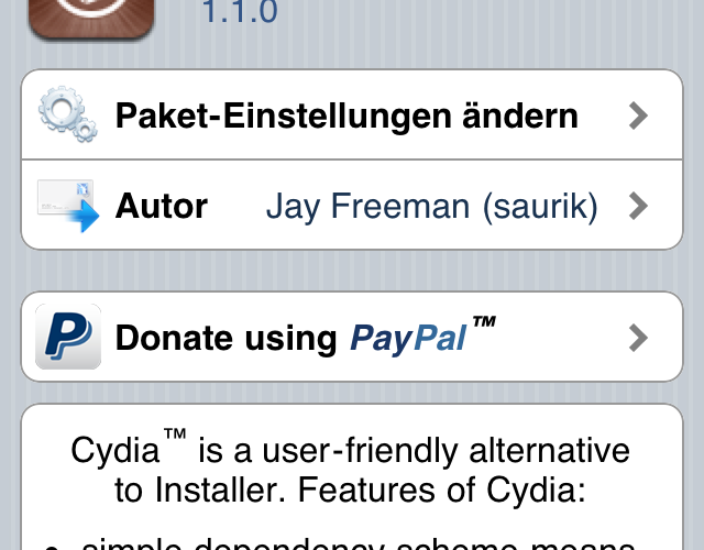 Cydia 1.1 Cydia 1.1