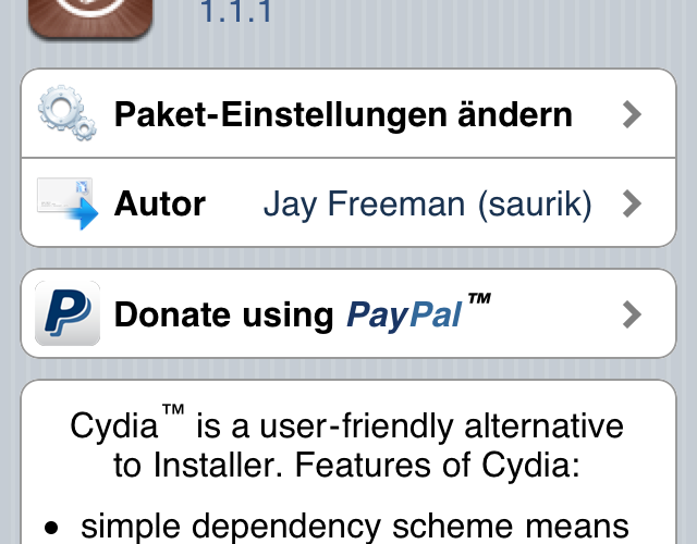 Cydia 1.1.1 Cydia 1.1.1