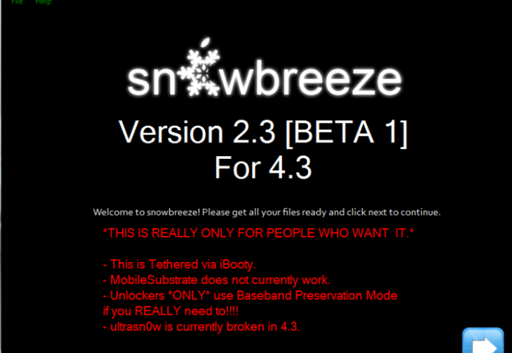 Sn0wbreeze 2.3b1 Sn0wbreeze 2.3b1