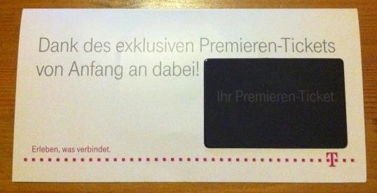 Premieren Ticket Telekom Premieren Ticket Telekom
