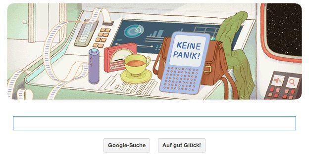 Google Doodle zu Douglas Adams 61tem Geburtstag am 11. März 2013 Google Doodle zu Douglas Adams 61tem Geburtstag am 11. März 2013