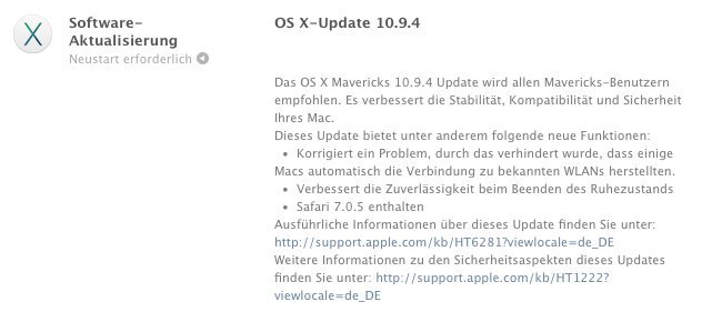 OS X 10.9.4 OS X 10.9.4