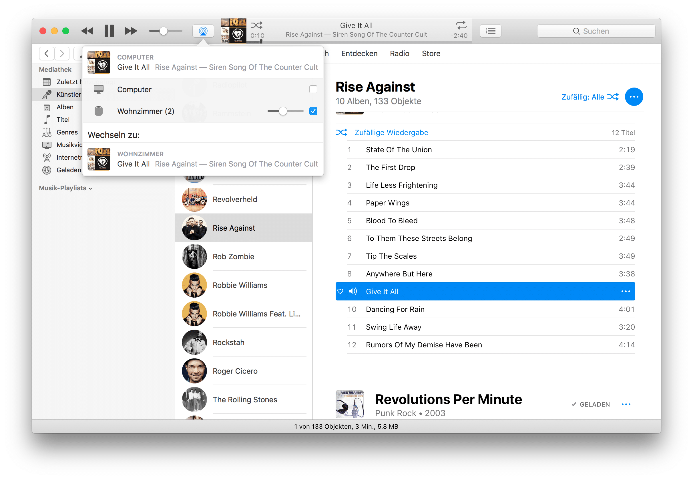 HomePod am Mac in itunes - S. Keller / WakeUp Media