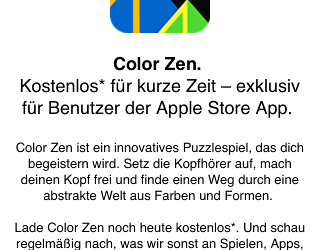 Color Zen via Apple Store App gratis Color Zen via Apple Store App gratis